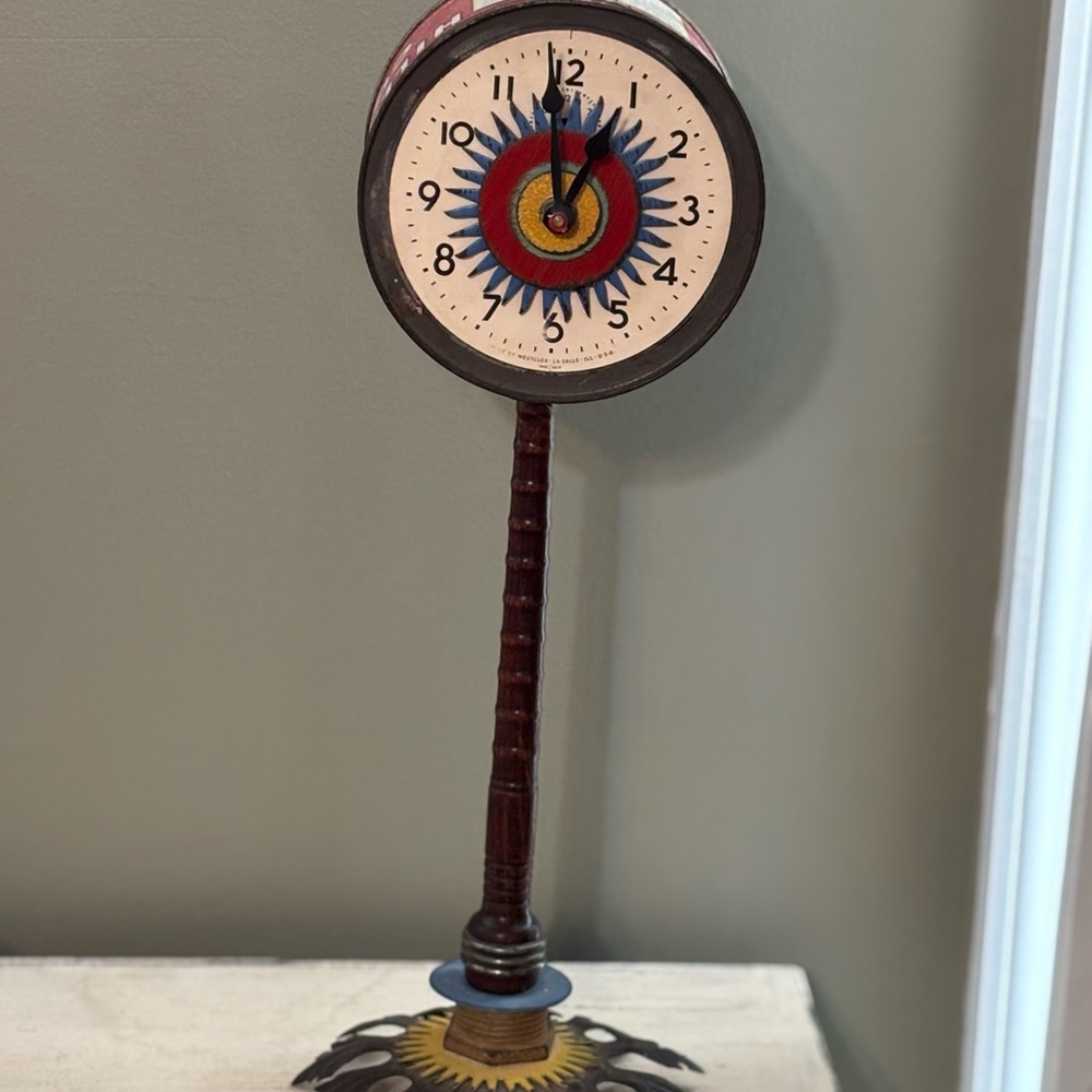 ONE OF A KIND!! Whimiscal Handmade Sunburst Wall Clock